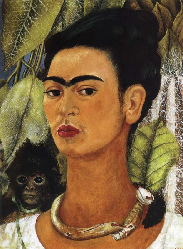 The Portrait of monkey and i, Frida Kahlo
